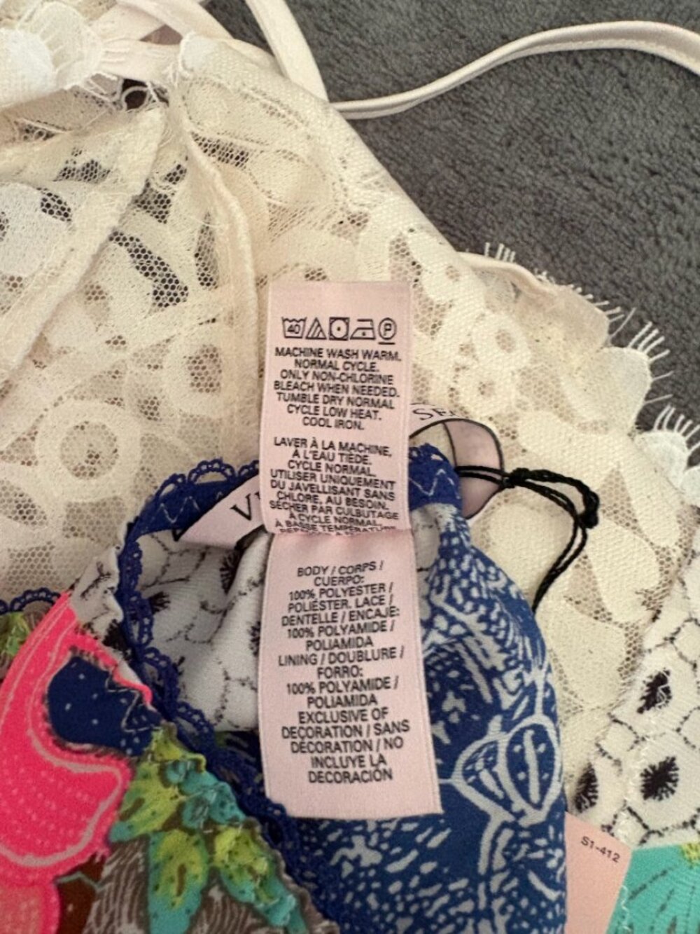 NWT Victoria's Secret Patchwork Lace Halter Teddy Romper (M) - Picture 5 of 7